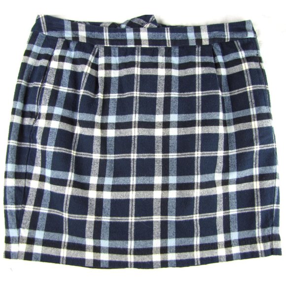 SALE! Plaid Black Blue Midi Knee Skirt - Picture 4 of 4